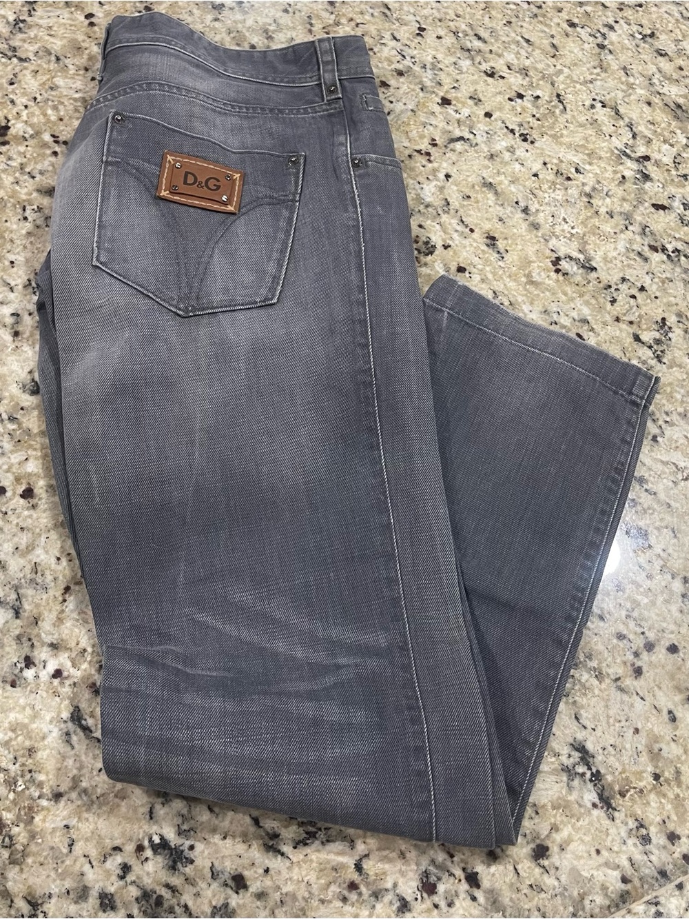 D&G Men's Washed Gray Slim-Straight Jeans